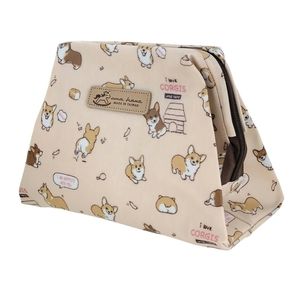 Waterproof Corgi Large Opening Makeup Cosmetic Bag